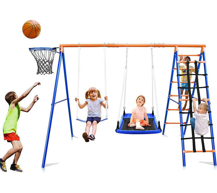 Kids Outdoor Treehouse - Детский игровой комплекс 3-в-1: качели, горка,