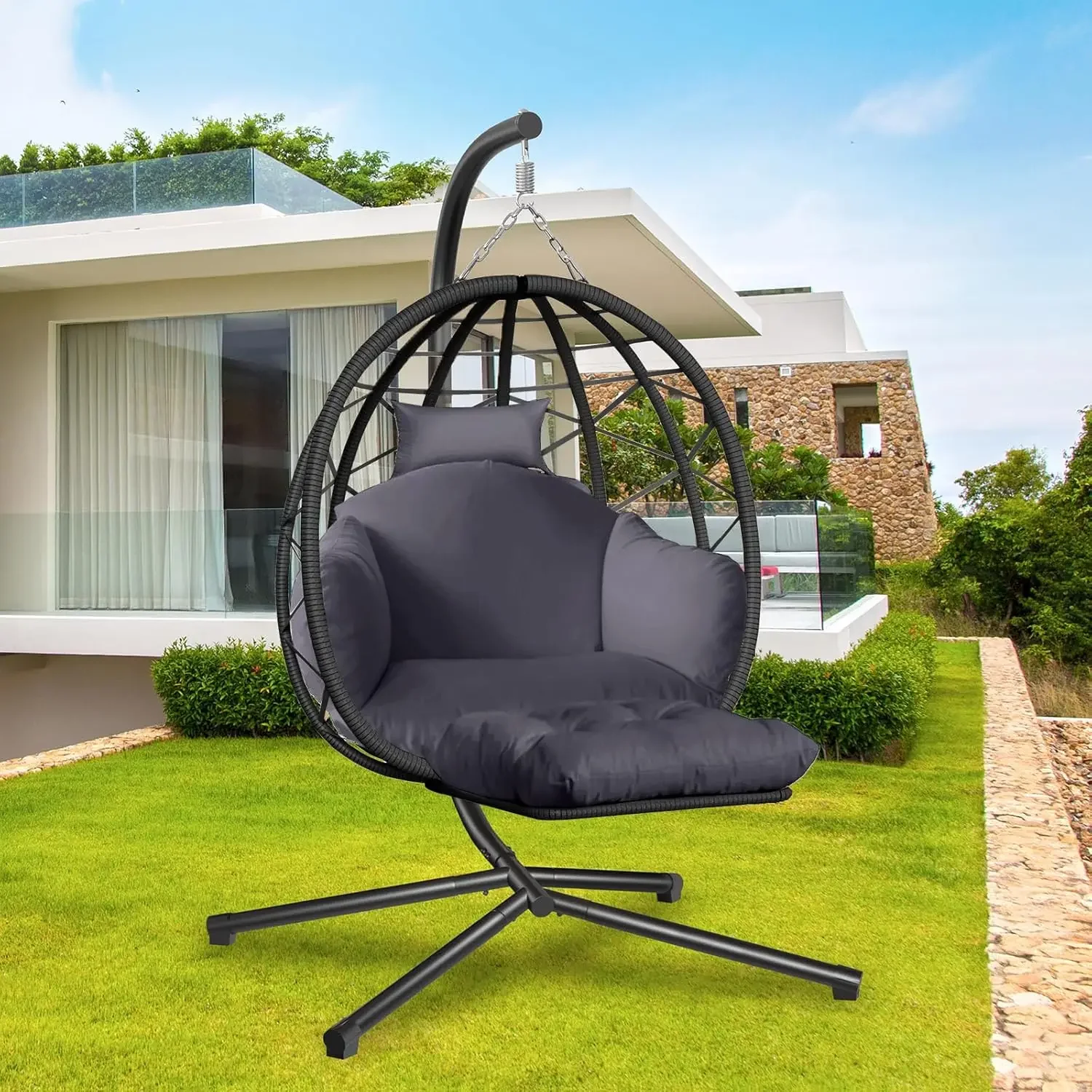 Kids Outdoor Egg Chair - Подвесное кресло-яйцо с подставкой и подставкой