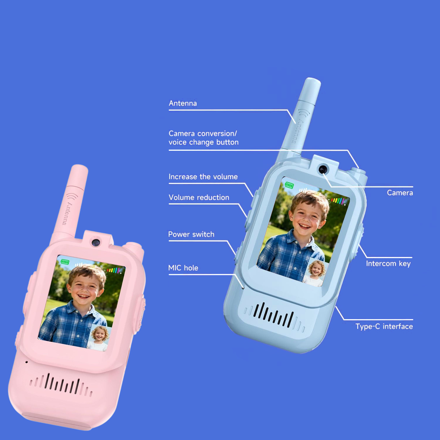 Kids Outdoor Voices - Детские видеорации (2 шт.) с дисплеем,