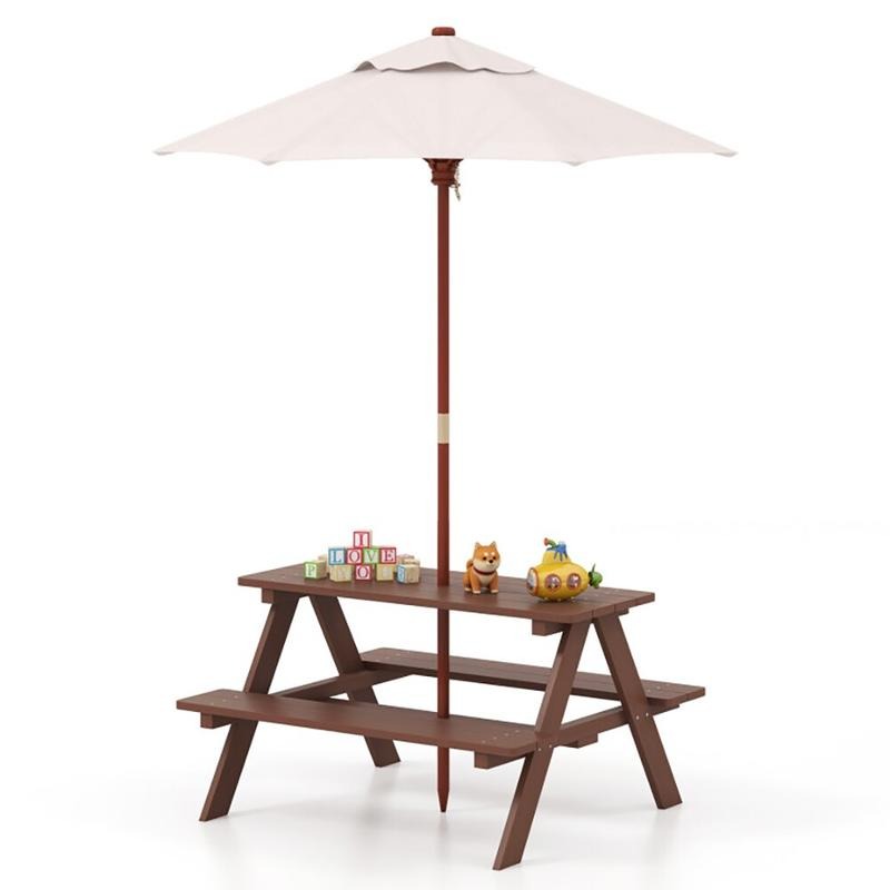 Kids Outdoor Picnic Table - Уличный набор для пикника: 4-местный стол-скамья