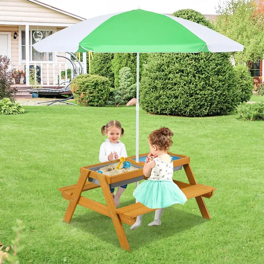 Детский столик-зонтик 3-в-1 с  – обзор и цена Kids Outdoor Picnic Table