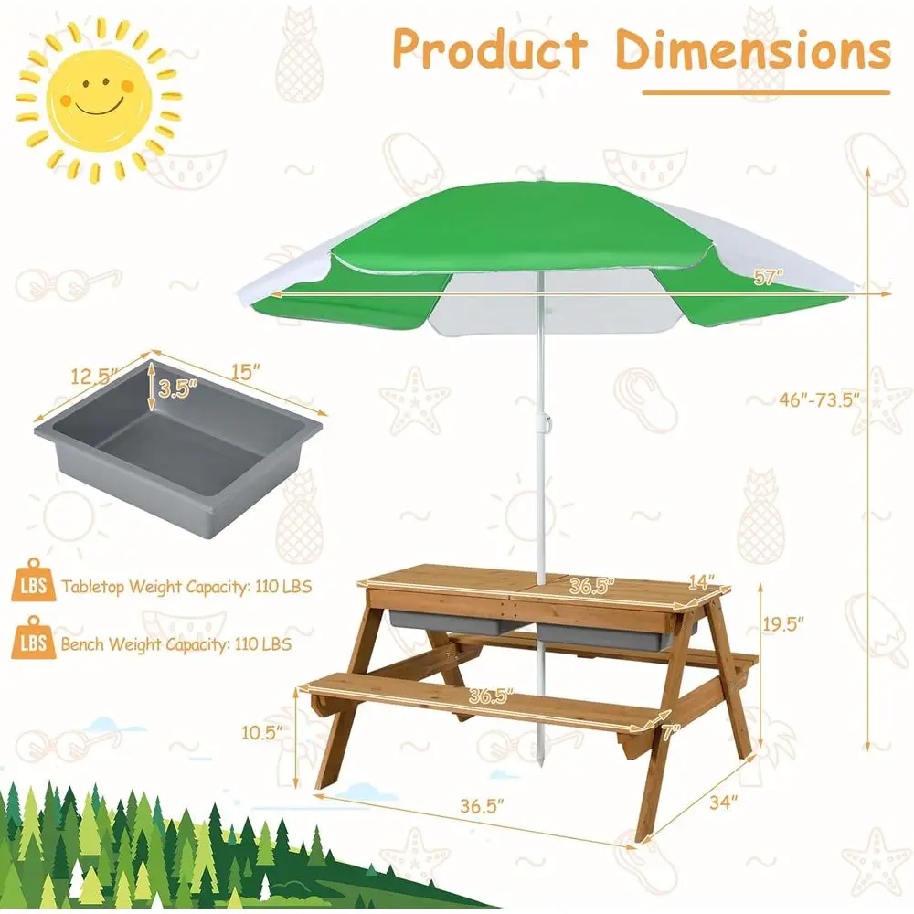 Деревянный столик 4-в-1 для иг – обзор и цена Kids Outdoor Picnic Table
