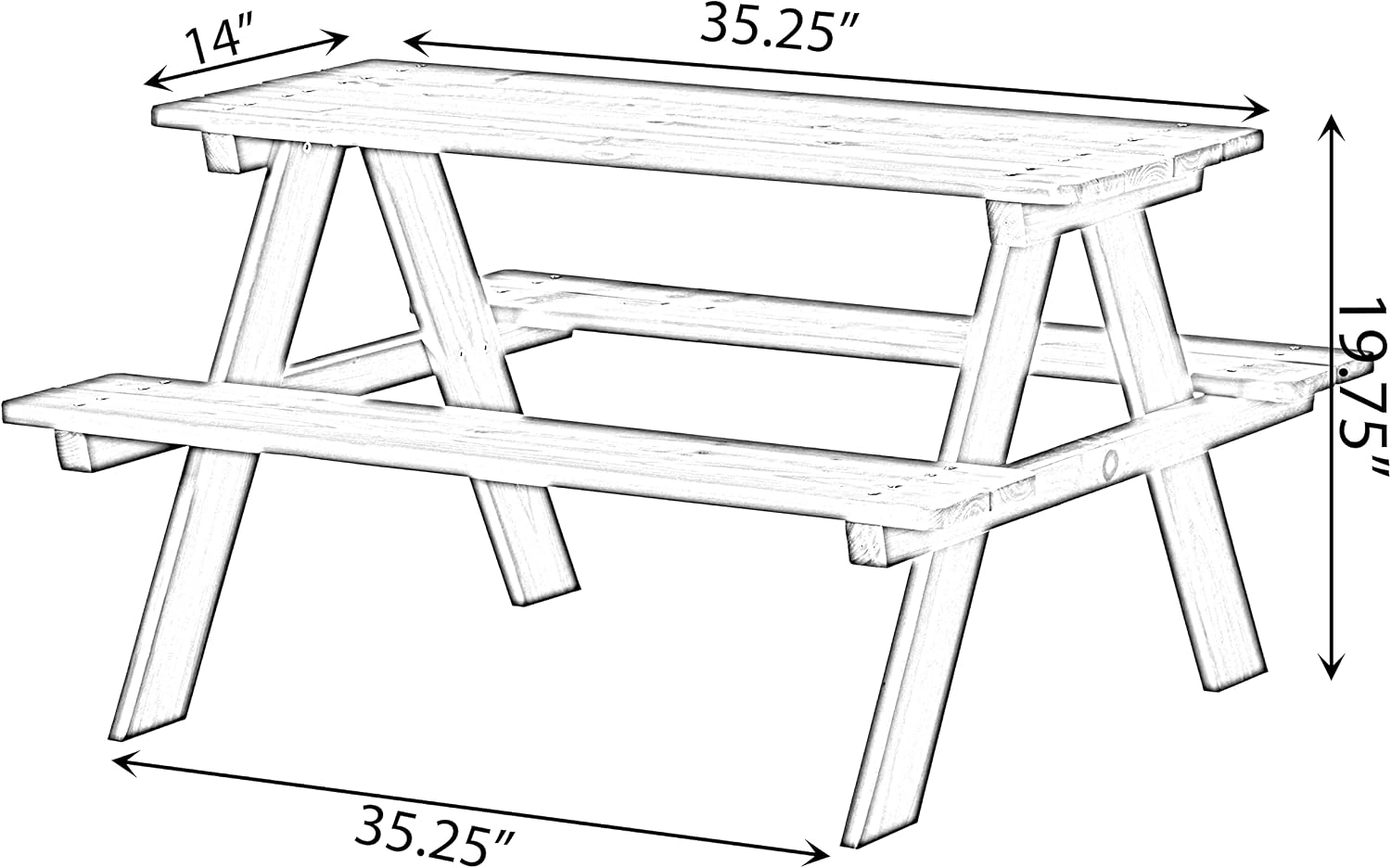 Детский деревянный стол для пи – обзор и цена Kids Outdoor Picnic Table