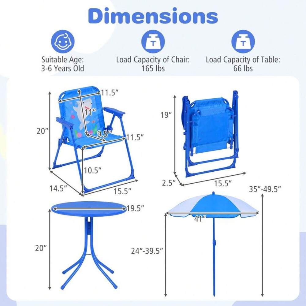 Детский стол для пикника с дву – обзор и цена Kids Outdoor Umbrella With Base